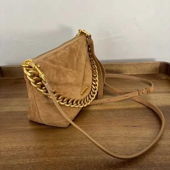 Rebecca Minkoff Tan Crossbody Bag with Gold Chain - Picture 3 of 15